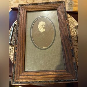 Vintage Wooden Picture Frame with Antique Photo